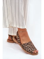 Zazoo 40327 Kožené Nazouvací Sandály Leopardí