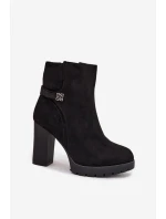Dámské kotníkové boty Zayna na sloupku – černé