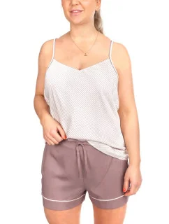 Dámské pyžamové kraťasy QS6449E-DVB hnědá - Calvin Klein