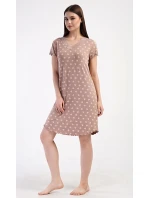 Dámská noční košile s krátkým rukávem Srdíčka Dámská noční košile s krátkým rukávem Srdíčka