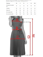 311-19 LILA Klasické plisované šaty s krátkými rukávy a páskem - PUDRAL ROSE