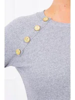 Šaty s ozdobnými knoflíky šedé