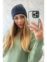 Fleecová čepice Melisa K241 černá+modrá