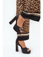 Dámské Sandály Na Podpatku A Platformě Eko Kůže Bílé Lomman