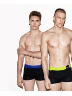 Pánské boxerky ATLANTIC PREMIUM s mikromodal - černé/modré Pánské boxerky ATLANTIC PREMIUM s mikromodal - černé/modré