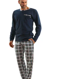 PÁNSKÉ PYŽAMO S DLOUHÝMI RUKÁVY Z ŽAKÁRU