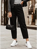 Dámské džíny s vysokým pasem a páskem, střih „balloon fit“, černé, FashionStreet UY3119 Dámské džíny s vysokým pasem a páskem, střih „balloon fit“, černé, FashionStreet UY3119