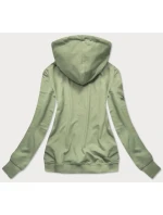 Zelená dámská sportovní mikina s kapucí (N4596) Zelená dámská sportovní mikina s kapucí (N4596)