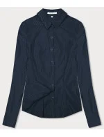 Tmavě modrá dámská košile se stříbrnými proužky (AWT0111)