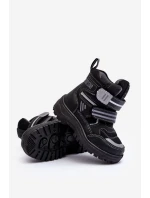 Dětské zateplené sněhule s rzepy černé Big StarMM374129 Dětské zateplené sněhule s rzepy černé Big StarMM374129