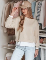 LUZZIO dámská oversize mikina světle béžová FashionStreet BY1384