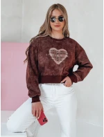 Dámská oversize mikina se srdcem DESSER vínová FashionStreet BY1463 Dámská oversize mikina se srdcem DESSER vínová FashionStreet BY1463