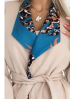 582-1 Polský pohodlný kabát s barevnou vložkou na límci - BEISE