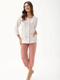Pyžamo Luna 668 3/4 4XL L24 dámské rozepínací
