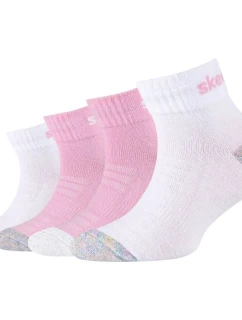 Skechers 4PPK Dívčí síťované větrací ponožky SK42042-1001 Pink 27-30
