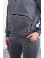 Zateplená souprava s ozdobnou kapsou grafitová melanž Zateplená souprava s ozdobnou kapsou grafitová melanž