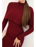Dámský komplet viskózový top s šaty bordový Dámský komplet viskózový top s šaty bordový