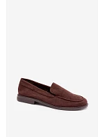 Dámské mokasíny Loafersy z eko semiše čokoládové Laisie Dámské mokasíny Loafersy z eko semiše čokoládové Laisie