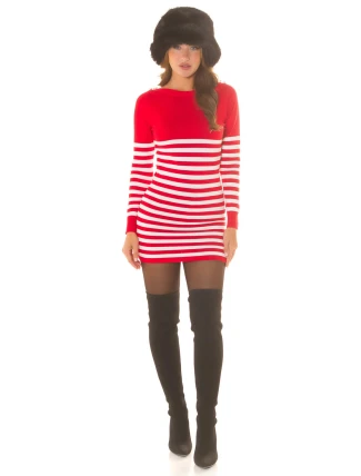 Dámský svetr 0000KO-1550 červenobílý - Koucla Dámský svetr 0000KO-1550 červenobílý - Koucla