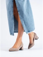 Trendy  lodičky dámské hnědé na širokém podpatku