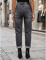 Dámské džíny Mom Fit s vysokým pasem, šedé, FashionStreet UY3114 Dámské džíny Mom Fit s vysokým pasem, šedé, FashionStreet UY3114