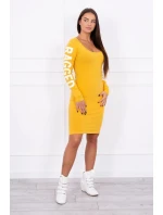Otrhané šaty hořčicové barvy