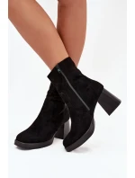 Dámské Botky Na Podpatku Z Eko Semiše Se Zipem Černé Serinna Dámské Botky Na Podpatku Z Eko Semiše Se Zipem Černé Serinna