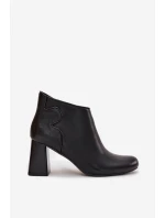 Dámské zateplené kotníkové boty na sloupku – černé Ivessara