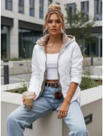 Dámská prošívaná lehce zateplená bunda s kapucí bílá TY5605