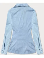 Světle modrá drobně pruhovaná dámská košile (SSY2026)