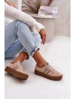 Zazoo N1068S4 Dámské Semišové Sneakersy Na Platformě Leopardí Růžové