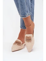 Dámské pantofle s ozdobou Béžové Katrine