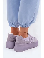 Semišové tenisky na platformě GOE TT2N4054 fialové