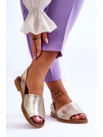 kožené sandály Zlaté Alivia