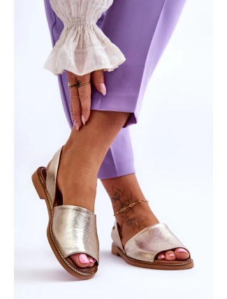 kožené sandály Zlaté Alivia