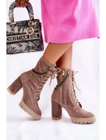 Semišové šněrovací boty Lewski Shoes 3244 / G Béžove