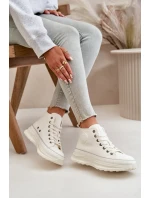 Dámské Tenisky Na Platformě Eko Kůže Big Star OO274064 Bílé