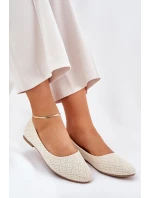 Dámské Ploché Baletky S Leskem Zlaté Tatorelis