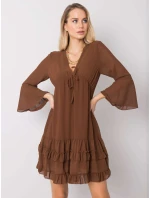 Šaty DHJ SK 10613B.07 hnědé Šaty DHJ SK 10613B.07 hnědé