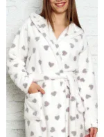 Dámský župan 3013 bílý se srdíčky - CoCoon