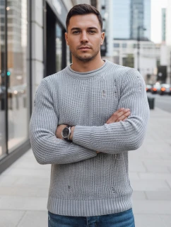 Pánský světle šedý svetr FashionStreet WX1989