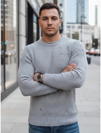 Pánský světle šedý svetr FashionStreet WX1989