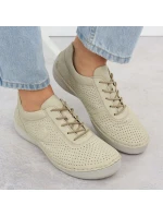 Dámské perforované béžové kožené polobotky Rieker 52546-60 Dámské perforované béžové kožené polobotky Rieker 52546-60