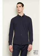 NEOBLU Basile Men Piqué košile s dlouhým rukávem 24.3777 deep black NEOBLU Basile Men Piqué košile s dlouhým rukávem 24.3777 deep black