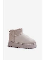 Dámské Sněhule Na Platformě Zateplené Kožíškem Světle Šedé Xamella