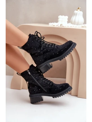 Zdobené Dámské Zateplené Kotníkové Boty D&A MR880-017 Černé