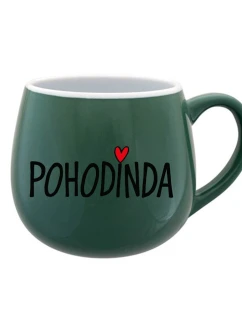 POHODINDA - zelený keramický hrníček 300 ml