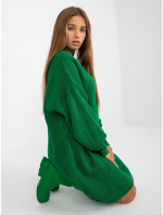 Dámské úpletové šaty LC SW 0341.38P Tmavě zelená - Rue Paris