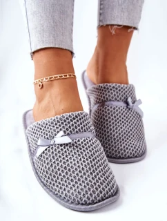 Dámské Pantofle S Mašlí šedé Evira