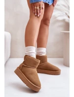 Dámské Semišové Sněhule Na Platformě Nad Kotníky Camel Rianaella